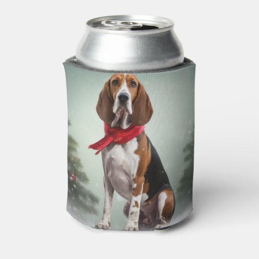Treeing Walker Coonhound Hund in Schnee Weihnachte Dosenkühler (Kanne Rückseite)