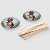 Treeing Walker Coonhound Hund in Schnee Weihnachte Fächer (Non-assembled)