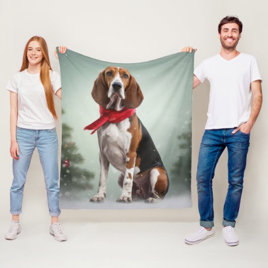 Treeing Walker Coonhound Hund in Schnee Weihnachte Fleecedecke (Beispiel)