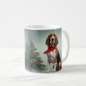 Treeing Walker Coonhound Hund in Schnee Weihnachte Kaffeetasse (VorderseiteRechts)