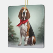 Treeing Walker Coonhound Hund in Schnee Weihnachte Keramikornament (Links)