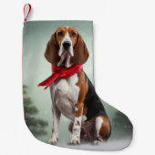 Treeing Walker Coonhound Hund in Schnee Weihnachte Kleiner Weihnachtsstrumpf (Vorderseite)