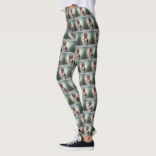 Treeing Walker Coonhound Hund in Schnee Weihnachte Leggings (Links)