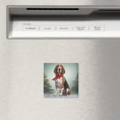 Treeing Walker Coonhound Hund in Schnee Weihnachte Magnet (In Situ (Geschirrspüler))
