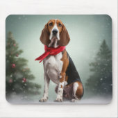 Treeing Walker Coonhound Hund in Schnee Weihnachte Mousepad (Vorne)