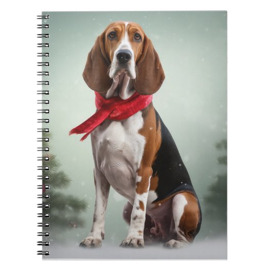 Treeing Walker Coonhound Hund in Schnee Weihnachte Notizblock (Vorderseite)