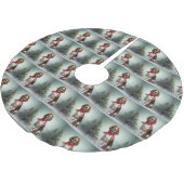 Treeing Walker Coonhound Hund in Schnee Weihnachte Polyester Weihnachtsbaumdecke (Schrägansicht)