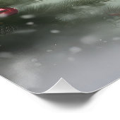 Treeing Walker Coonhound Hund in Schnee Weihnachte Poster (Ecke)