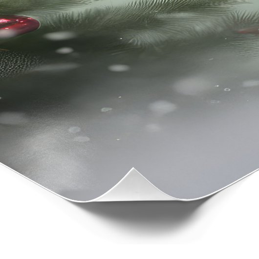 Treeing Walker Coonhound Hund in Schnee Weihnachte Poster (Ecke)