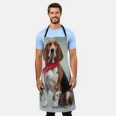 Treeing Walker Coonhound Hund in Schnee Weihnachte Schürze (Getragen)