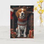 Treeing Walker Coonhound Hund mit Weihnachtsgesche Karte (Gelbe Blume)