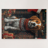 Treeing Walker Coonhound Hund mit Weihnachtsgesche Puzzle (Horizontal)