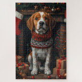 Treeing Walker Coonhound Hund mit Weihnachtsgesche Puzzle (Vertikal)