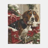 Treeing Walker Coonhound Hund Weihnachtsfestlich Fleecedecke (Vorderseite)
