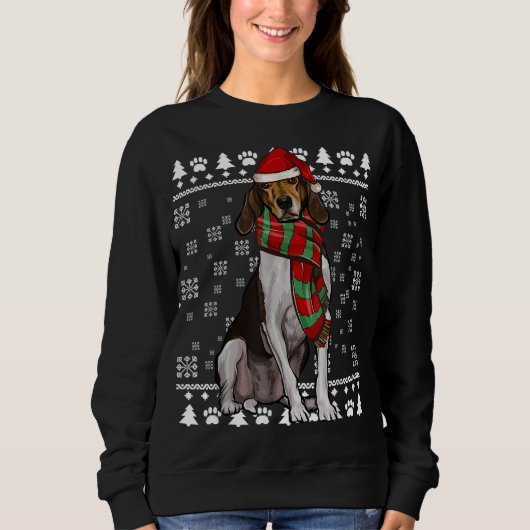 Treeing Walker Coonhound Hund Weihnachtsmannmütze Sweatshirt (Vorderseite)