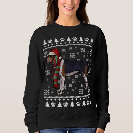 Treeing Walker Coonhound Hund Weihnachtsmannmütze Sweatshirt (Vorderseite)