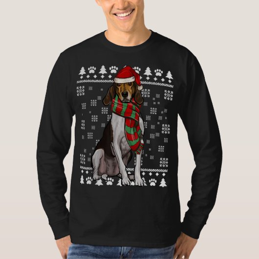 Treeing Walker Coonhound Hund Weihnachtsmannmütze T-Shirt (Vorderseite)