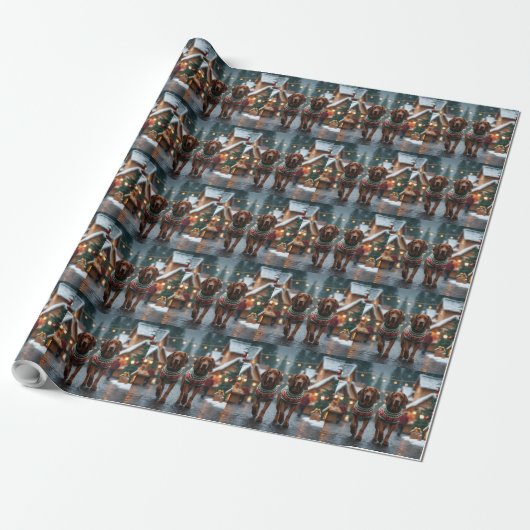Treeing Walker Coonhound Hunde Weihnachten Schnee Geschenkpapier (Ungerollt)
