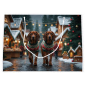 Treeing Walker Coonhound Hunde Weihnachten Schnee Große Geschenktüte (Vorderseite)