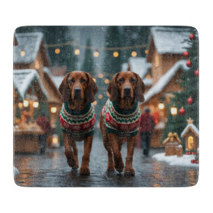 Treeing Walker Coonhound Hunde Weihnachten Schnee Schneidebrett