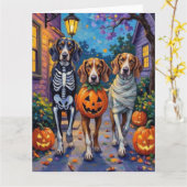 Treeing Walker Coonhound In Halloween Costumes Karte (Gelbe Blume)