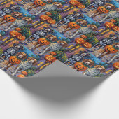 Treeing Walker Coonhound in Halloween-Kostümen Geschenkpapier (Ecke)