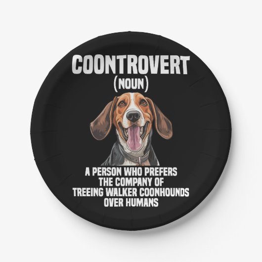 Treeing Walker Coonhound Lover Dog Control Pappteller (Vorderseite)