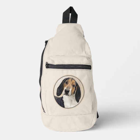 Treeing Walker Coonhound Malerei Original Hunde Ku Crossbody Bag (Vorderseite)