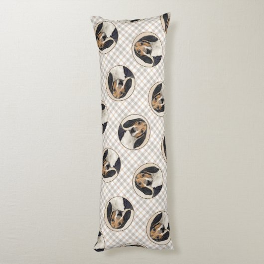 Treeing Walker Coonhound Malerei Original Hunde Ku Seitenschläferkissen (Rückseite (Vertikal))