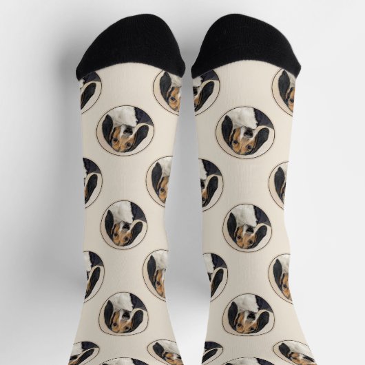 Treeing Walker Coonhound Malerei Original Hunde Ku Socken (Oben)