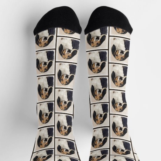 Treeing Walker Coonhound Malerei Original Hunde Ku Socken (Oben)