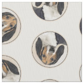 Treeing Walker Coonhound Malerei Original Hunde Ku Stoff (Nahaufnahme)