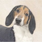 Treeing Walker Coonhound Malerei - Originelle Kuns Aufkleber (Vorderseite)