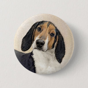 Treeing Walker Coonhound Malerei - Originelle Kuns Button