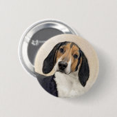 Treeing Walker Coonhound Malerei - Originelle Kuns Button (Vorne & Hinten)