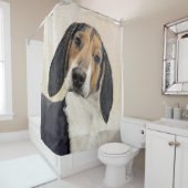 Treeing Walker Coonhound Malerei - Originelle Kuns Duschvorhang (Beispiel)