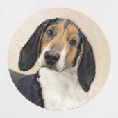 Treeing Walker Coonhound Malerei - Originelle Kuns Etiketten (Design 1)