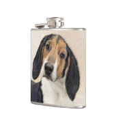 Treeing Walker Coonhound Malerei - Originelle Kuns Flachmann (Links)
