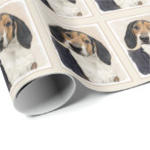 Treeing Walker Coonhound Malerei - Originelle Kuns Geschenkpapier (Rolleneckpunkt)