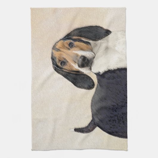 Treeing Walker Coonhound Malerei - Originelle Kuns Geschirrtuch (Vertikal)