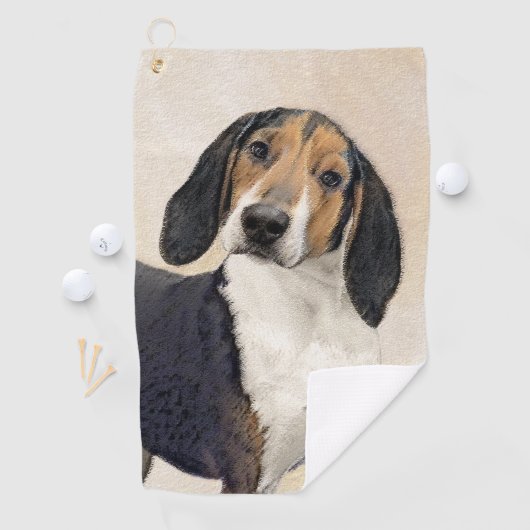 Treeing Walker Coonhound Malerei - Originelle Kuns Golfhandtuch (Insitu)