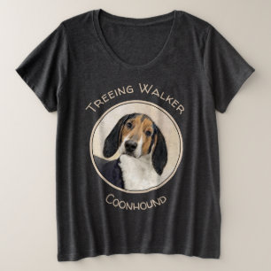 Treeing Walker Coonhound Malerei - Originelle Kuns Große Größe T-Shirt