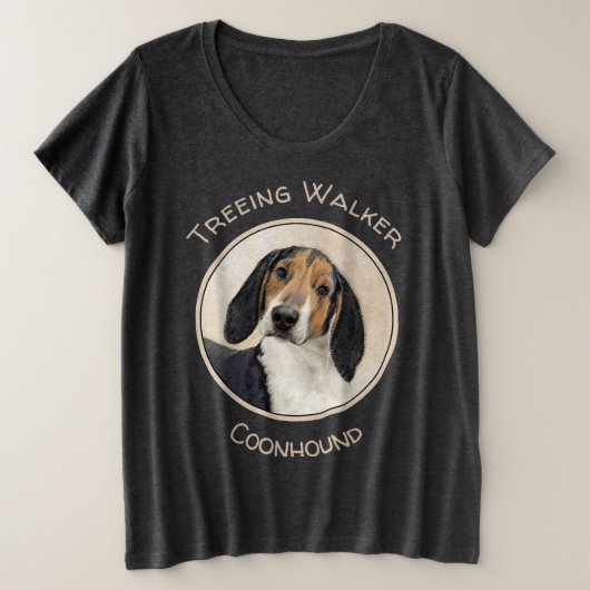 Treeing Walker Coonhound Malerei - Originelle Kuns Große Größe T-Shirt (Design vorne)