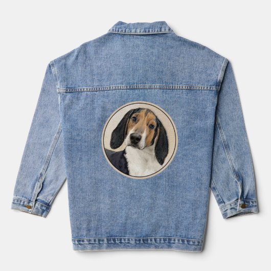 Treeing Walker Coonhound Malerei - Originelle Kuns Jeansjacke (Rückseite)