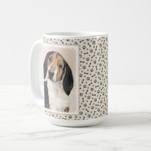 Treeing Walker Coonhound Malerei - Originelle Kuns Kaffeetasse (Vorderseite Links)