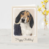 Treeing Walker Coonhound Malerei - Originelle Kuns Karte (Gelbe Blume)