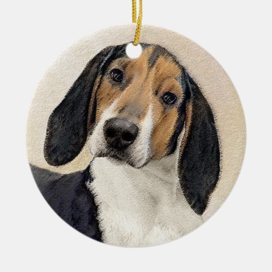 Treeing Walker Coonhound Malerei - Originelle Kuns Keramik Ornament (Vorne)