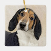 Treeing Walker Coonhound Malerei - Originelle Kuns Keramikornament (Vorderseite)