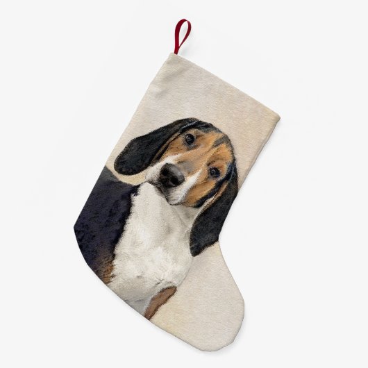 Treeing Walker Coonhound Malerei - Originelle Kuns Kleiner Weihnachtsstrumpf (Vorderansicht (hängend))