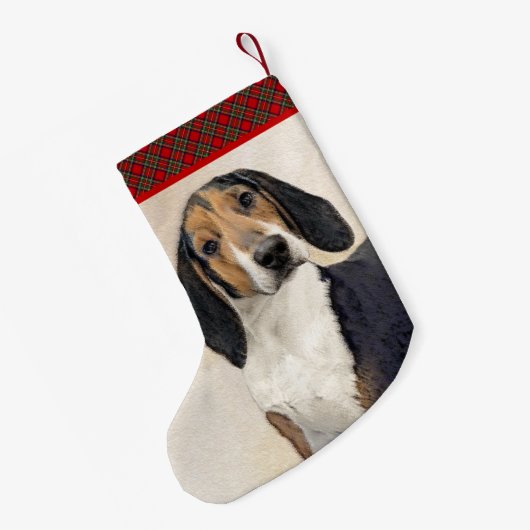 Treeing Walker Coonhound Malerei - Originelle Kuns Kleiner Weihnachtsstrumpf (Rückseite (Hängend))